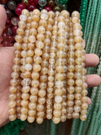 Golden Jade Stone Stretch Bracelet B1993-8MM - view 9