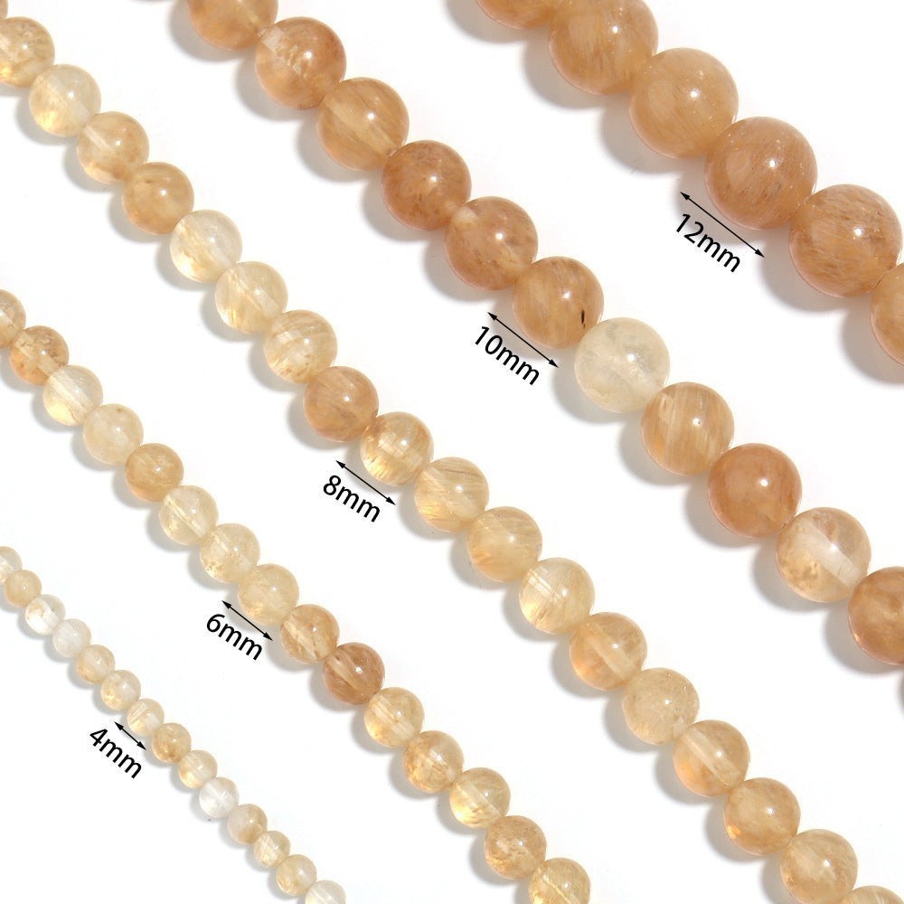 Golden Jade Stone Stretch Bracelet B1993-10MM - view 4