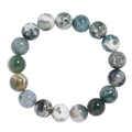 Tree Line Agate Stone Stretch Bracelet B1982-Tree Line Agate - 12MM
