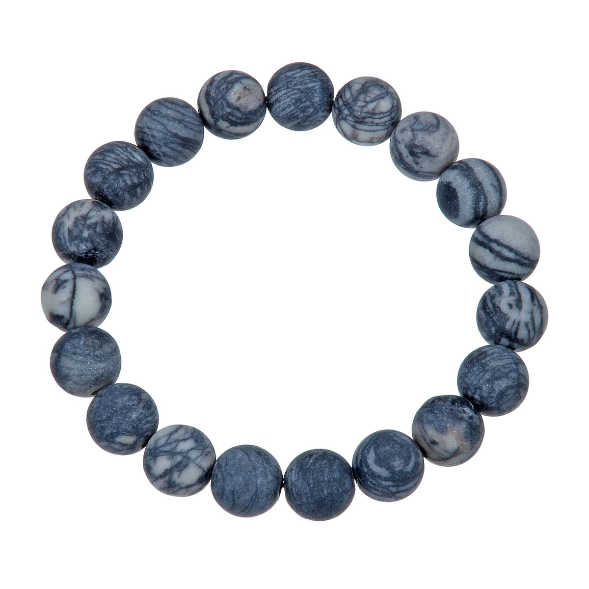 Black Network Stone Stretch Bracelet B1986-Black Network - 10MM