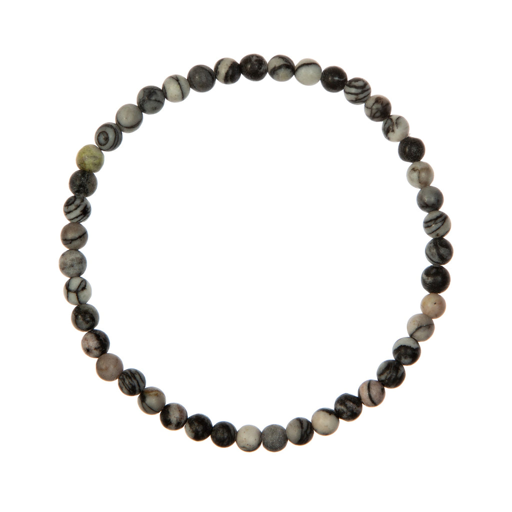 Black Network Stone Stretch Bracelet B1986-10MM - view 4