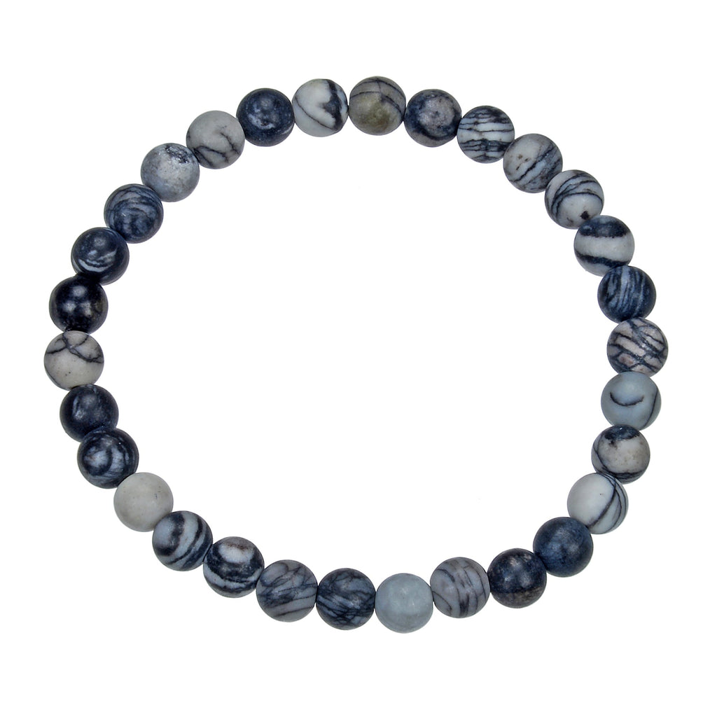 Black Network Stone Stretch Bracelet B1986-10MM - view 2
