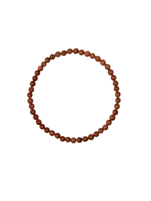 Red Gold Sandstone Bracelet B1988-Red Gold Sandstone - 4MM
