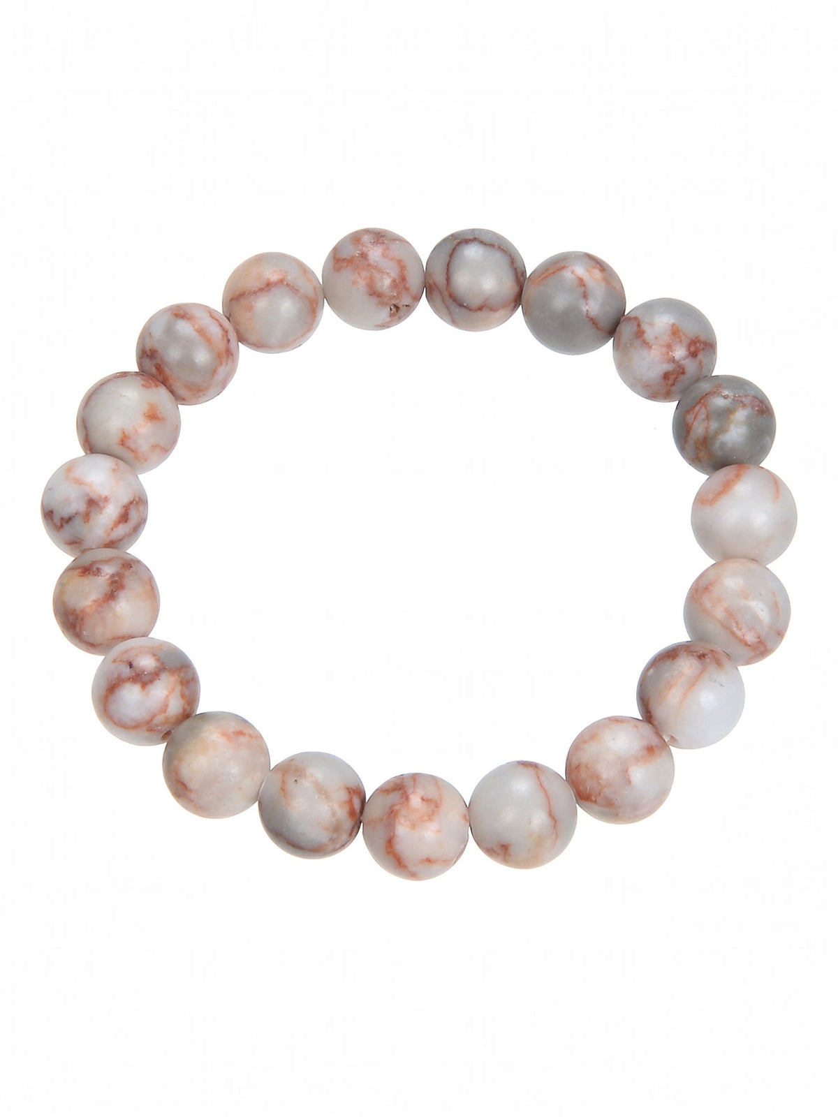 Red Network Stone Stretch Bracelet B1991-Red Network - 10MM