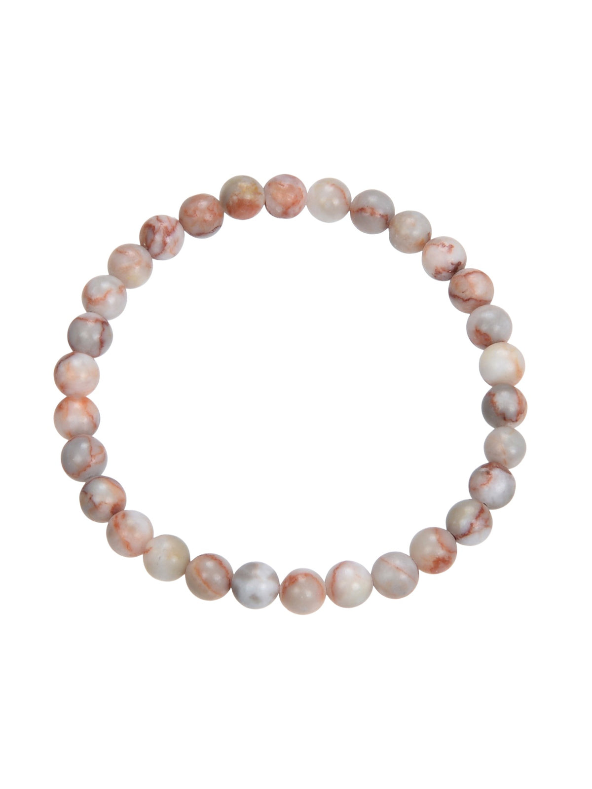 Red Network Stone Stretch Bracelet B1991-Red Network - 6MM