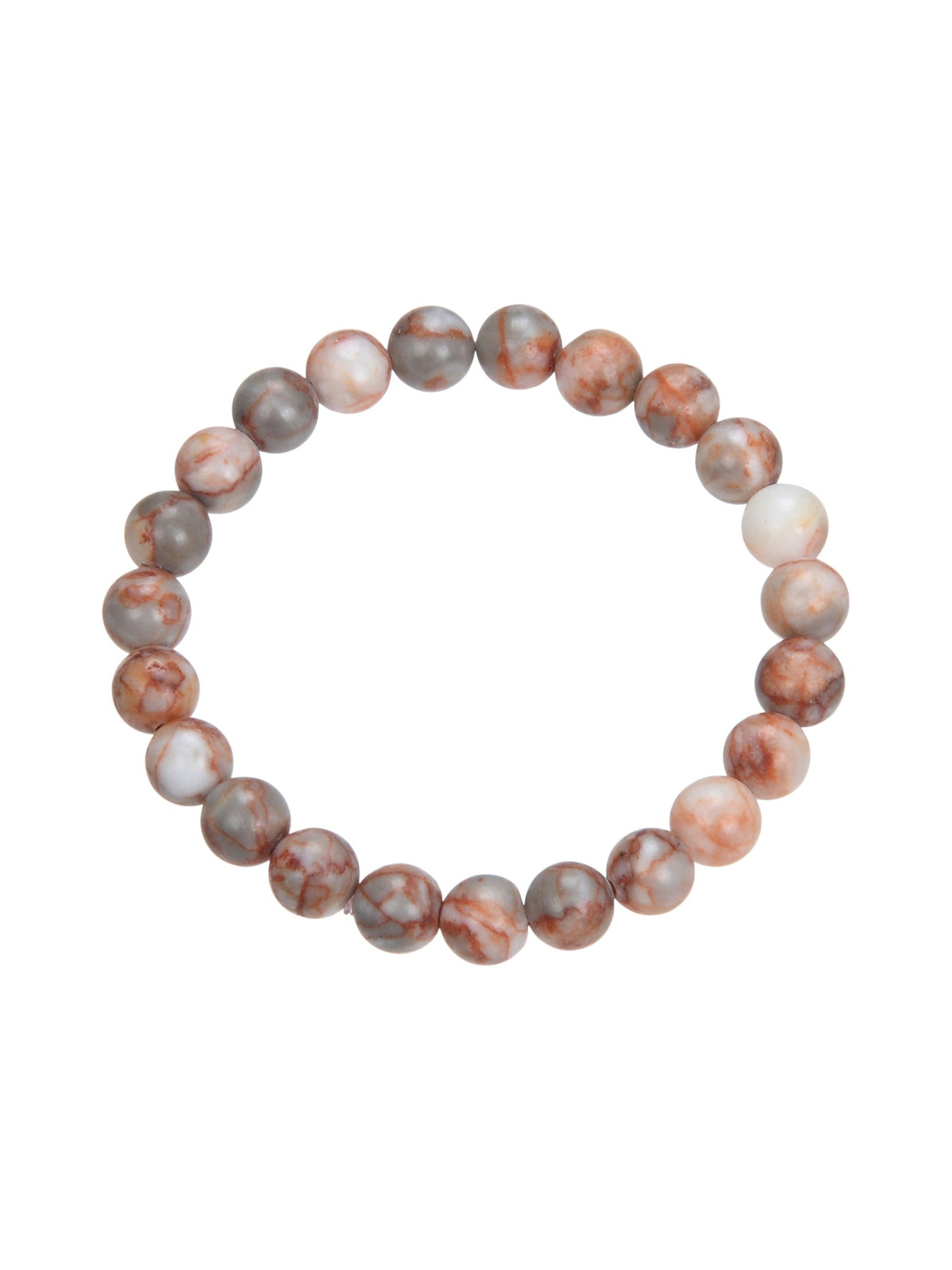 Red Network Stone Stretch Bracelet B1991-Red Network - 8MM