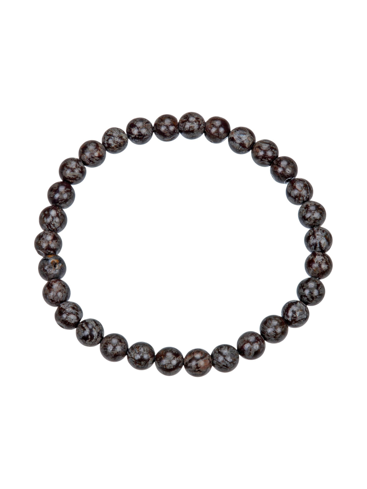 Red Snowflake Stone Stretch Bracelet B1992-Red Snowflake - 6MM