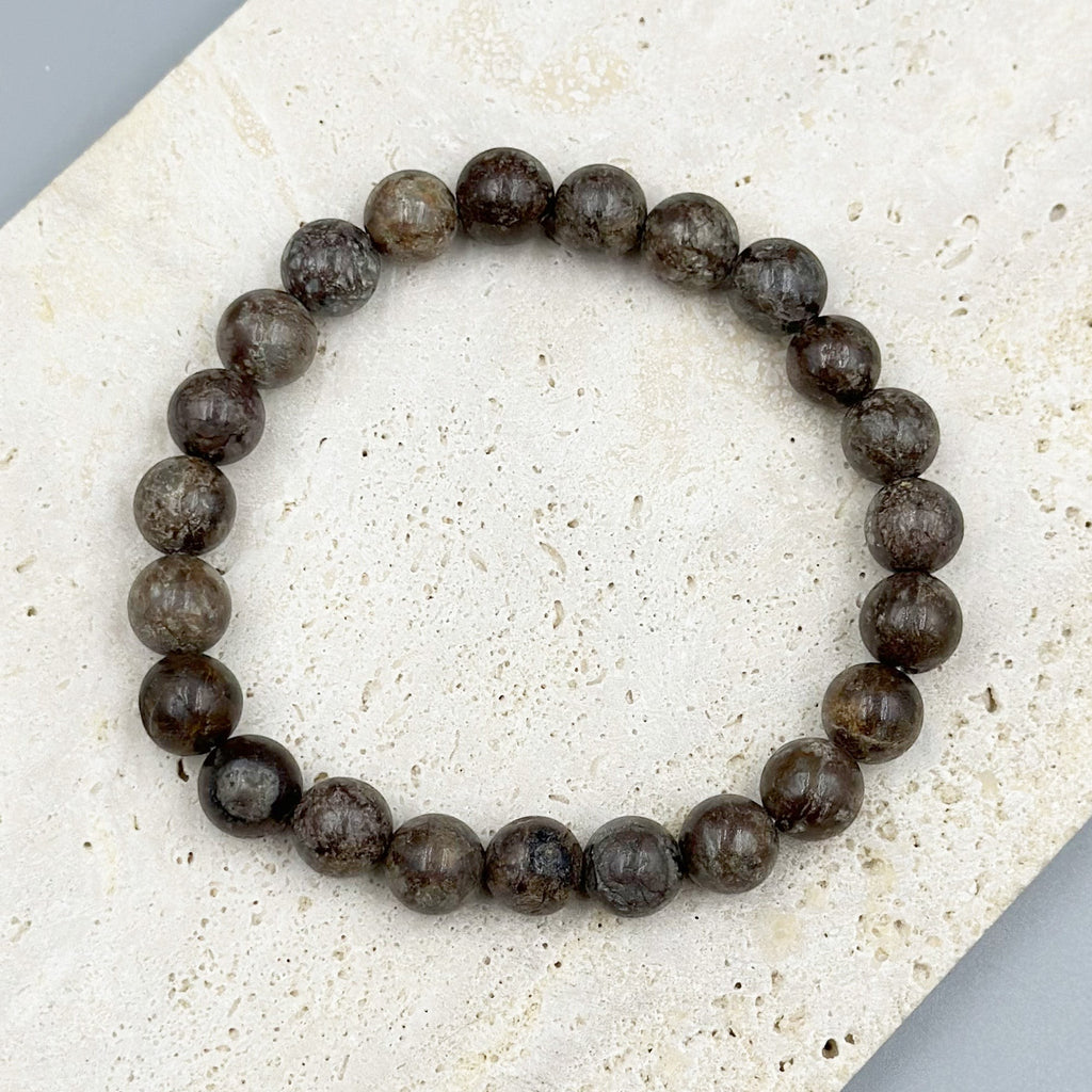 Red Snowflake Stone Stretch Bracelet B1992-6MM - view 5