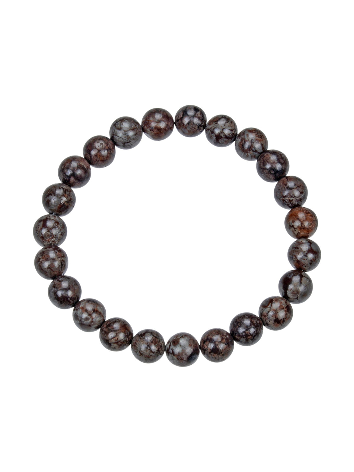 Red Snowflake Stone Stretch Bracelet B1992-Red Snowflake - 8MM
