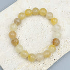 Golden Jade Stone Stretch Bracelet B1993-12MM - view 9