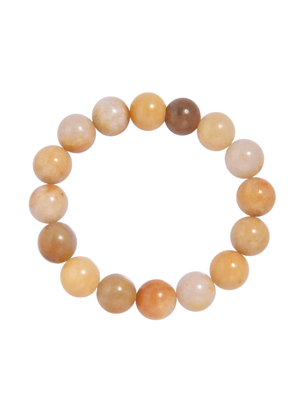 Golden Jade Stone Stretch Bracelet B1993-8MM - view 4