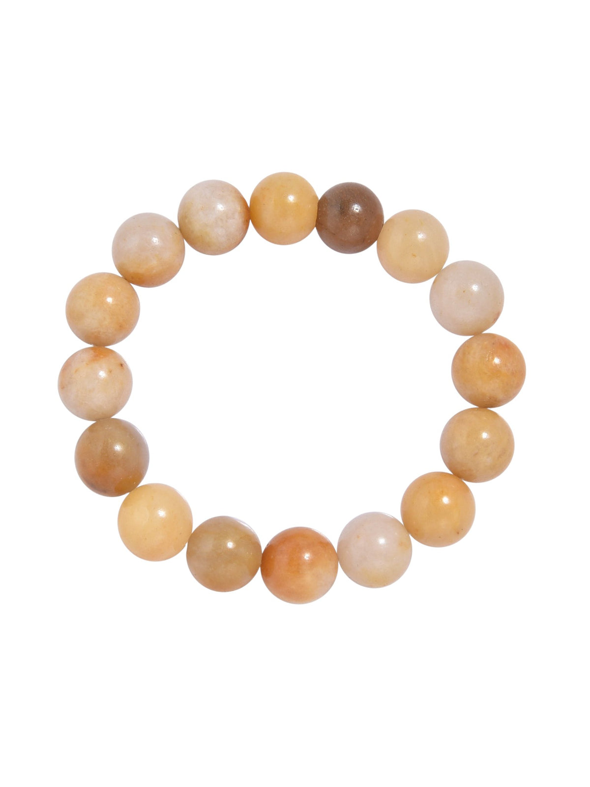 Golden Jade Stone Stretch Bracelet B1993-Golden Jade - 12MM
