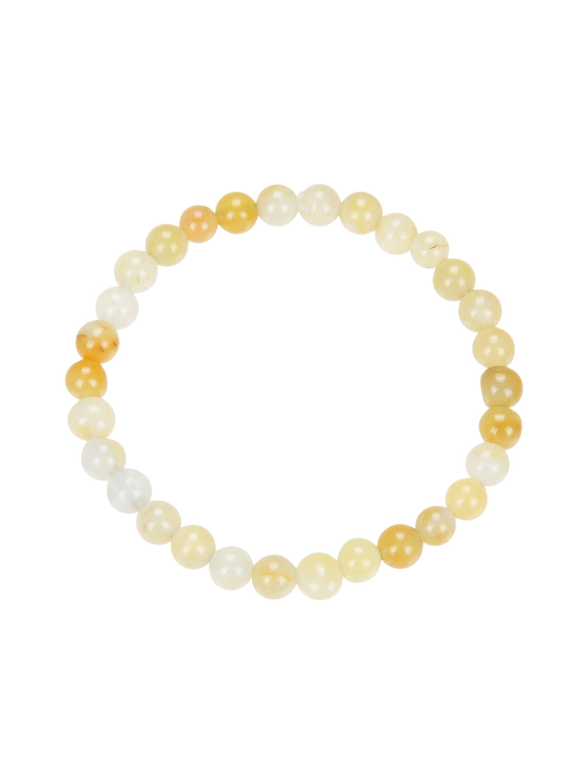 Golden Jade Stone Stretch Bracelet B1993-Golden Jade - 6MM