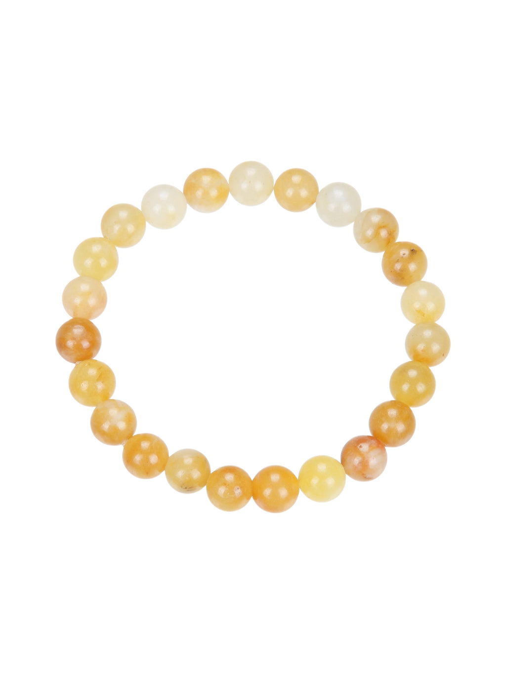 Golden Jade Stone Stretch Bracelet B1993-6MM - view 2