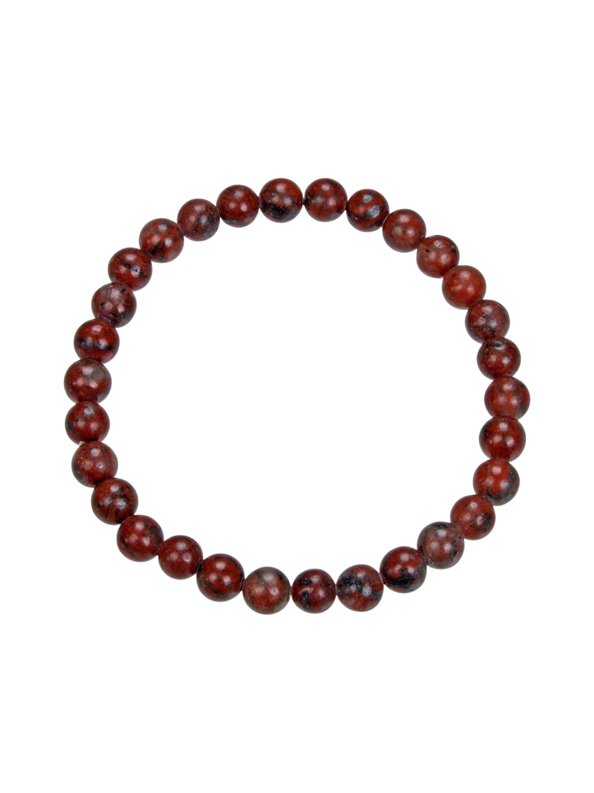 Red Sesame Jasper Stretch Bracelet B1994-Red Sesame Jasper - 6MM
