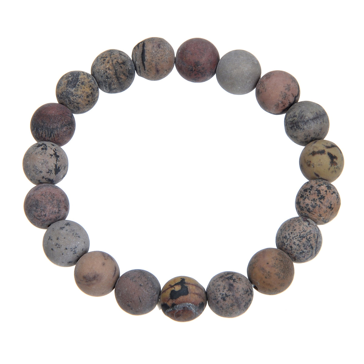 Black Grassy Jasper Stretch Bracelet B1995-10MM