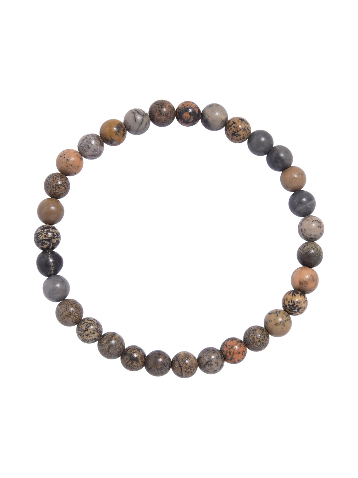 Black Grassy Jasper Stretch Bracelet B1995-Black Grassy Jasper - 6MM