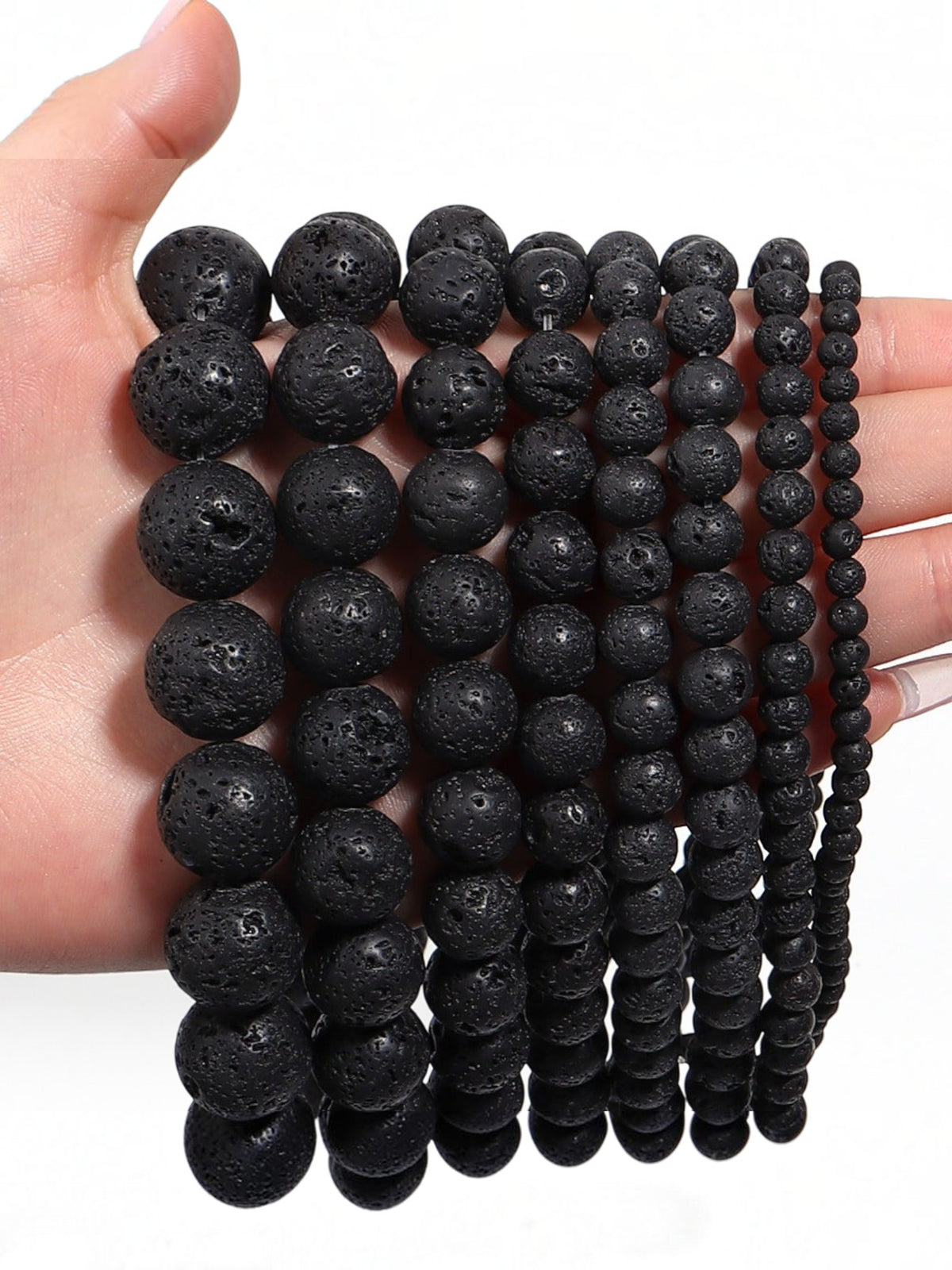 Lava Stone Stretch Bracelet B1996-8MM - view 6