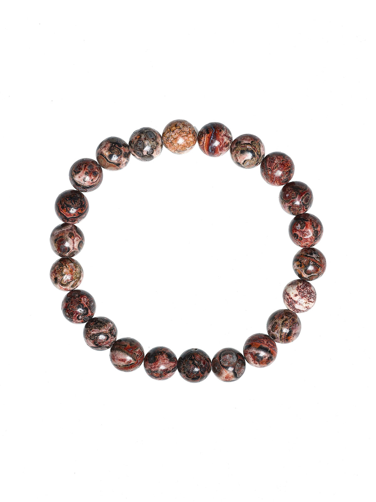 Red Leopard Skin Stone Stretch Bracelet B2001-Red Leopard Skin - 8MM