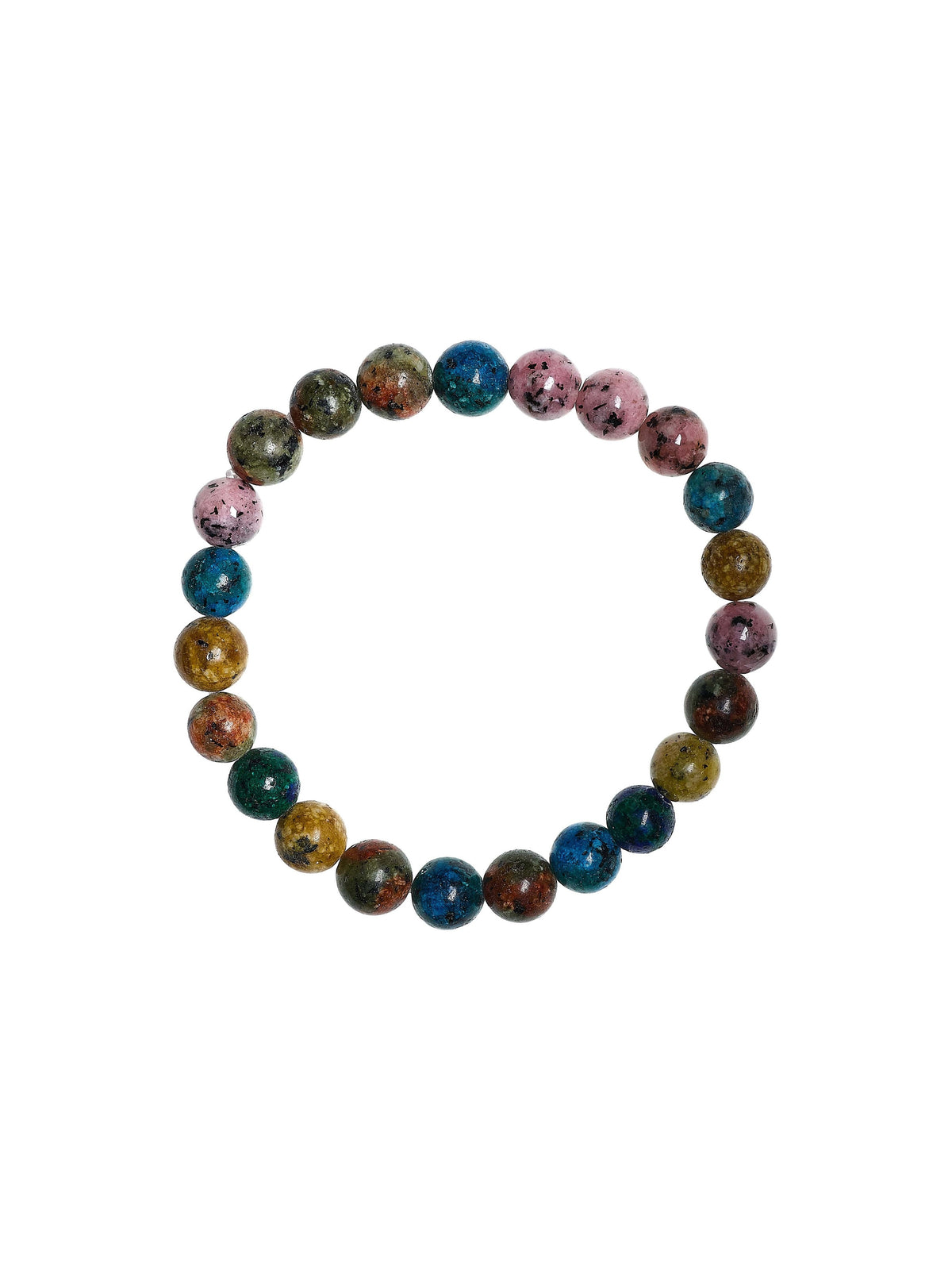 Color-Treated Kambaba Jasper Stone Stretch Bracelet B2028-Color-Treated-Kambaba-Jasper - 8MM