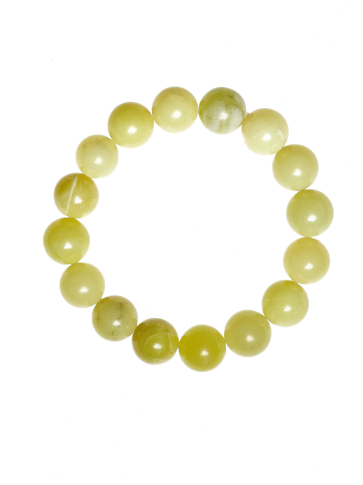 Lemon Jade Stone Stretch Bracelet B2048-Lemon Jade - 12MM