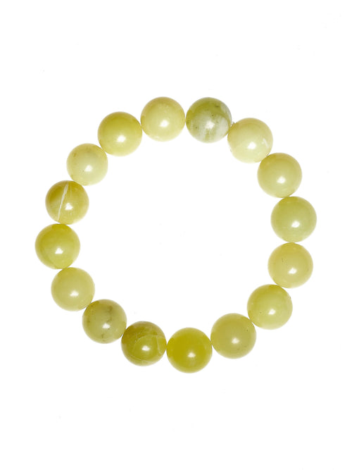 Lemon Jade Stone Stretch Bracelet B2048-Lemon Jade - 12MM