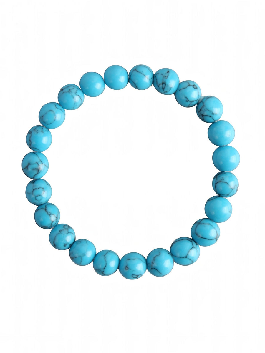 Composed Turquoise Howlite Stretch Bracelet B2049-Composed Turquoise Howlite