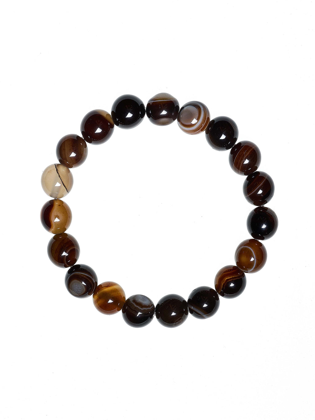 Brown Agate Stone Stretch Bracelet B2053-Brown-Agate - 10MM