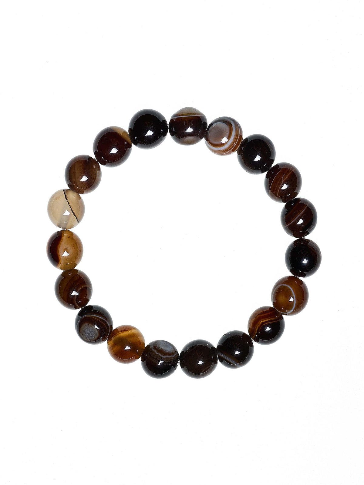 Brown Agate Stone Stretch Bracelet B2053-Brown-Agate - 10MM