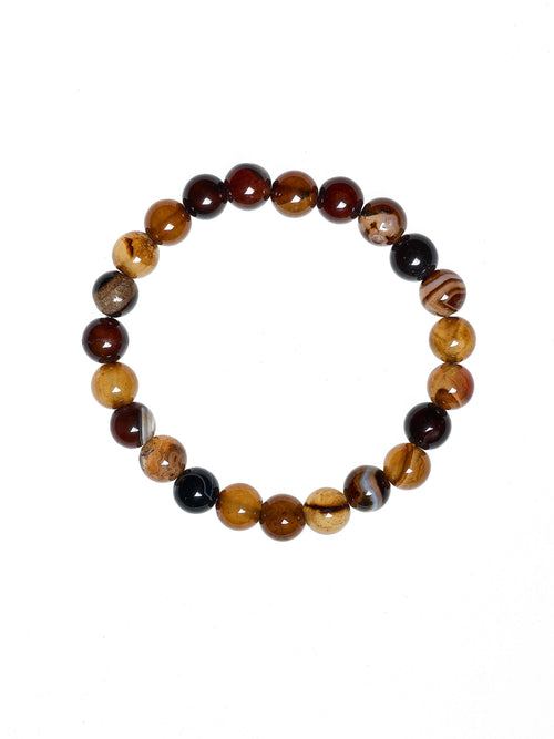 Brown Agate Stone Stretch Bracelet B2053-Brown-Agate - 8MM