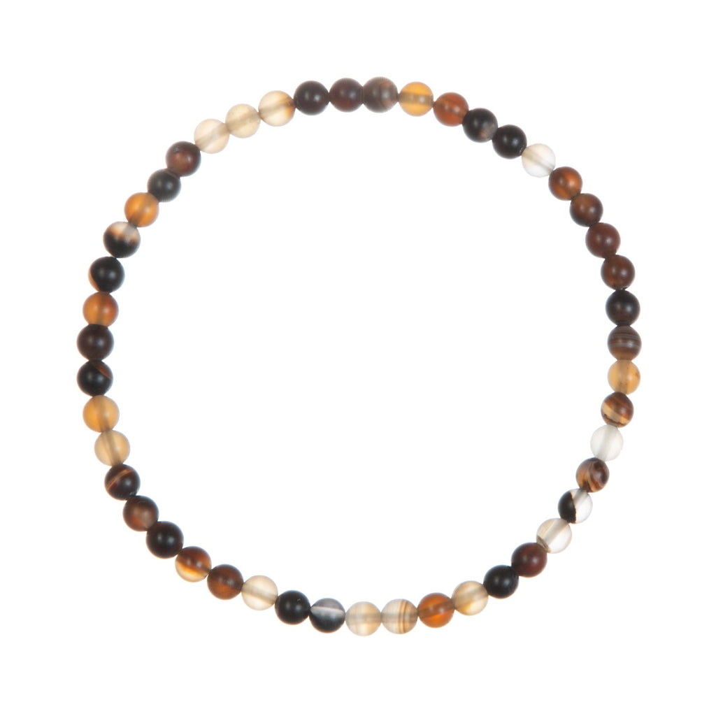 Brown Agate Matte Stone Stretch Bracelet B2053-8MM - view 4