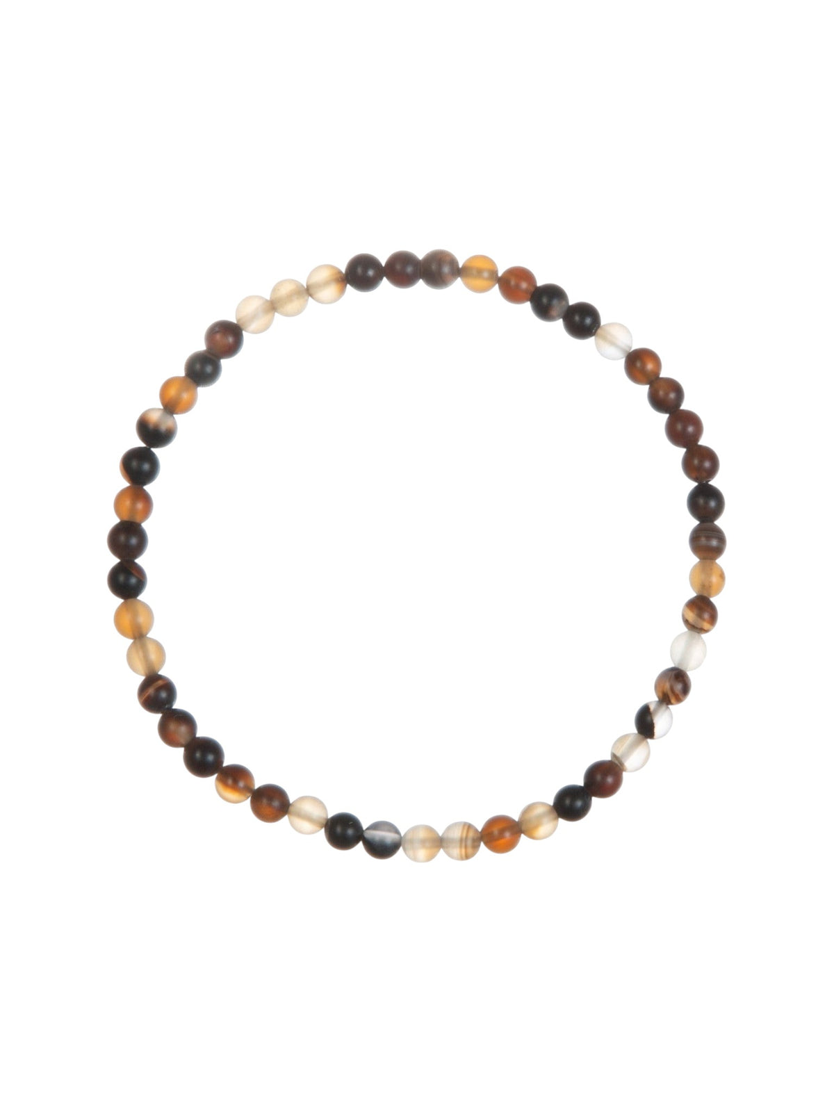 Brown Agate Matte Stone Stretch Bracelet B2053-Brown Agate Matte - 4MM