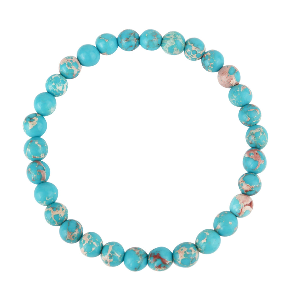 Composed Blue Emperor Stone Stretch Bracelet B2057-Composed Blue Emperor - 6MM