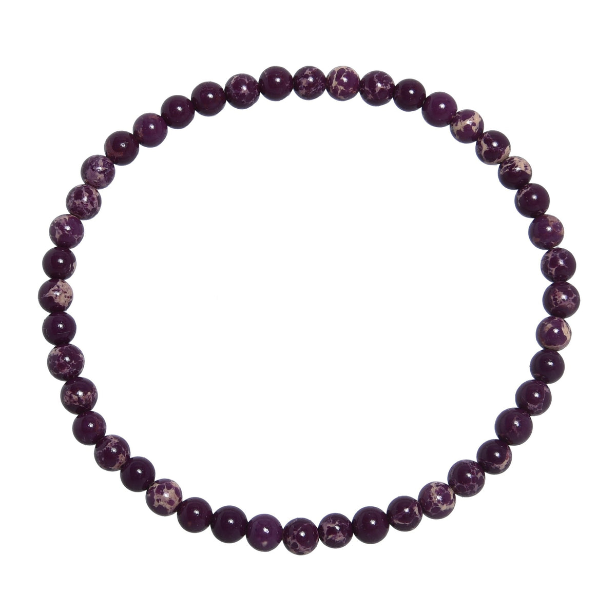 Composed Purple Emperor Stone Stretch Bracelet B2057-Composed Purple Emperor - 4MM