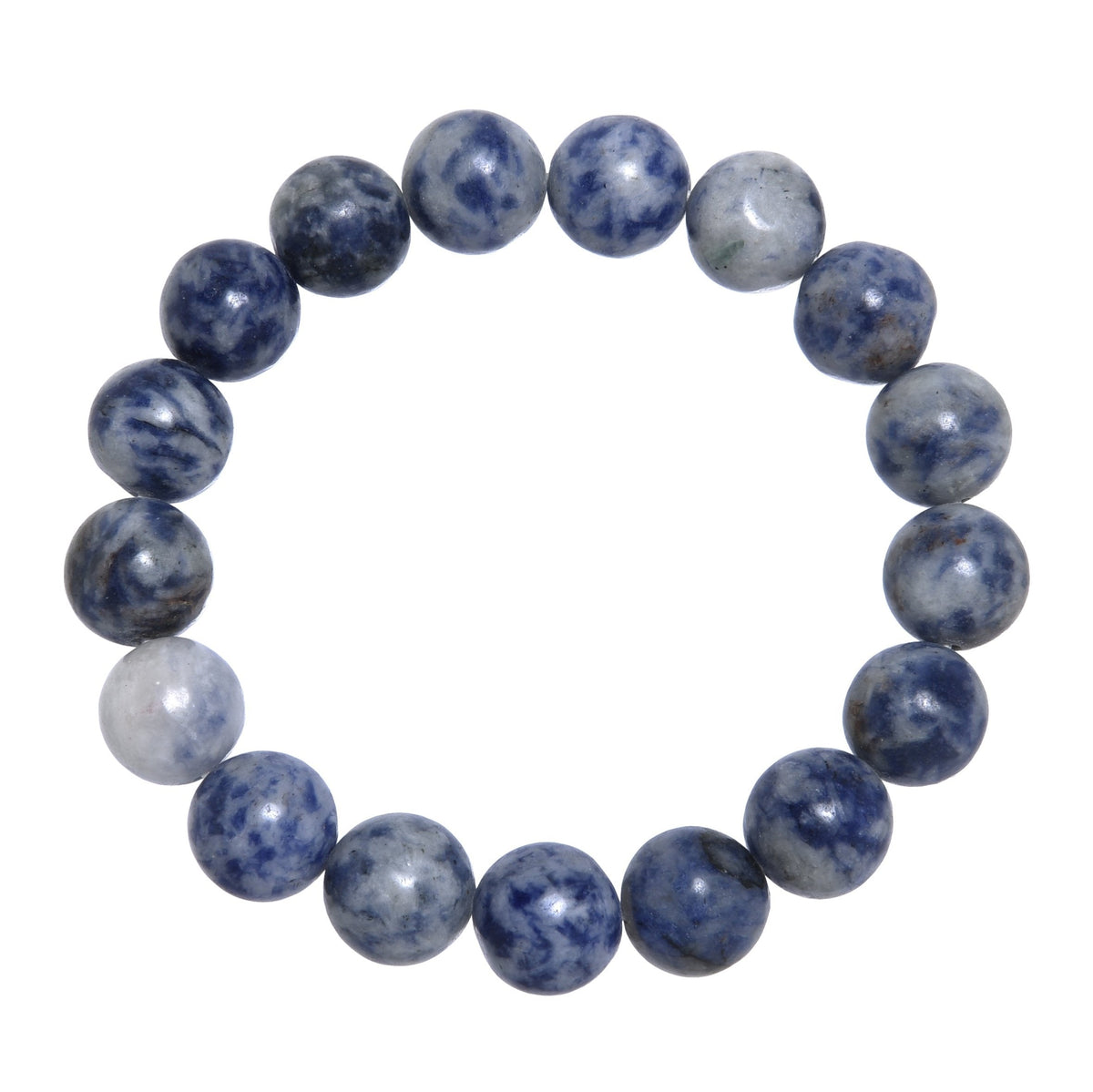 Blue Spot Jasper Stone Stretch Bracelet B2058-Blue-Spot-Jasper - 12MM