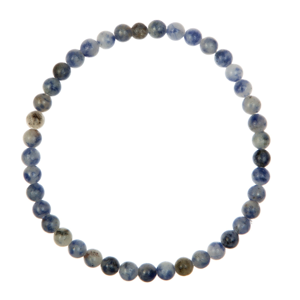 Blue Spot Jasper Stone Stretch Bracelet B2058-Blue-Spot-Jasper - 4MM