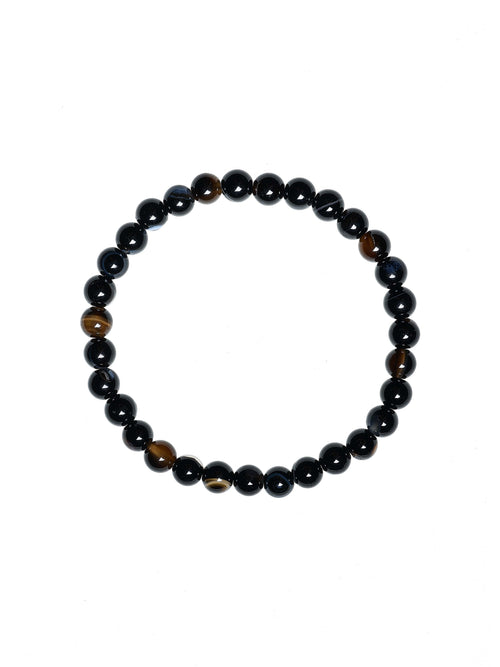 Black Striped Agate Stretch Bracelet B2077-Black Striped Agate - 6MM