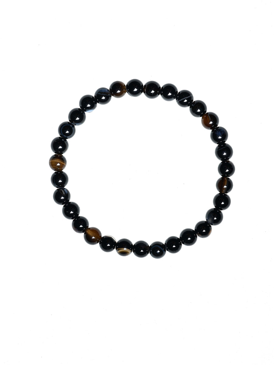 Black Striped Agate Stretch Bracelet B2077-Black Striped Agate