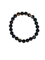 Black Striped Agate Stretch Bracelet B2077-8MM - view 2