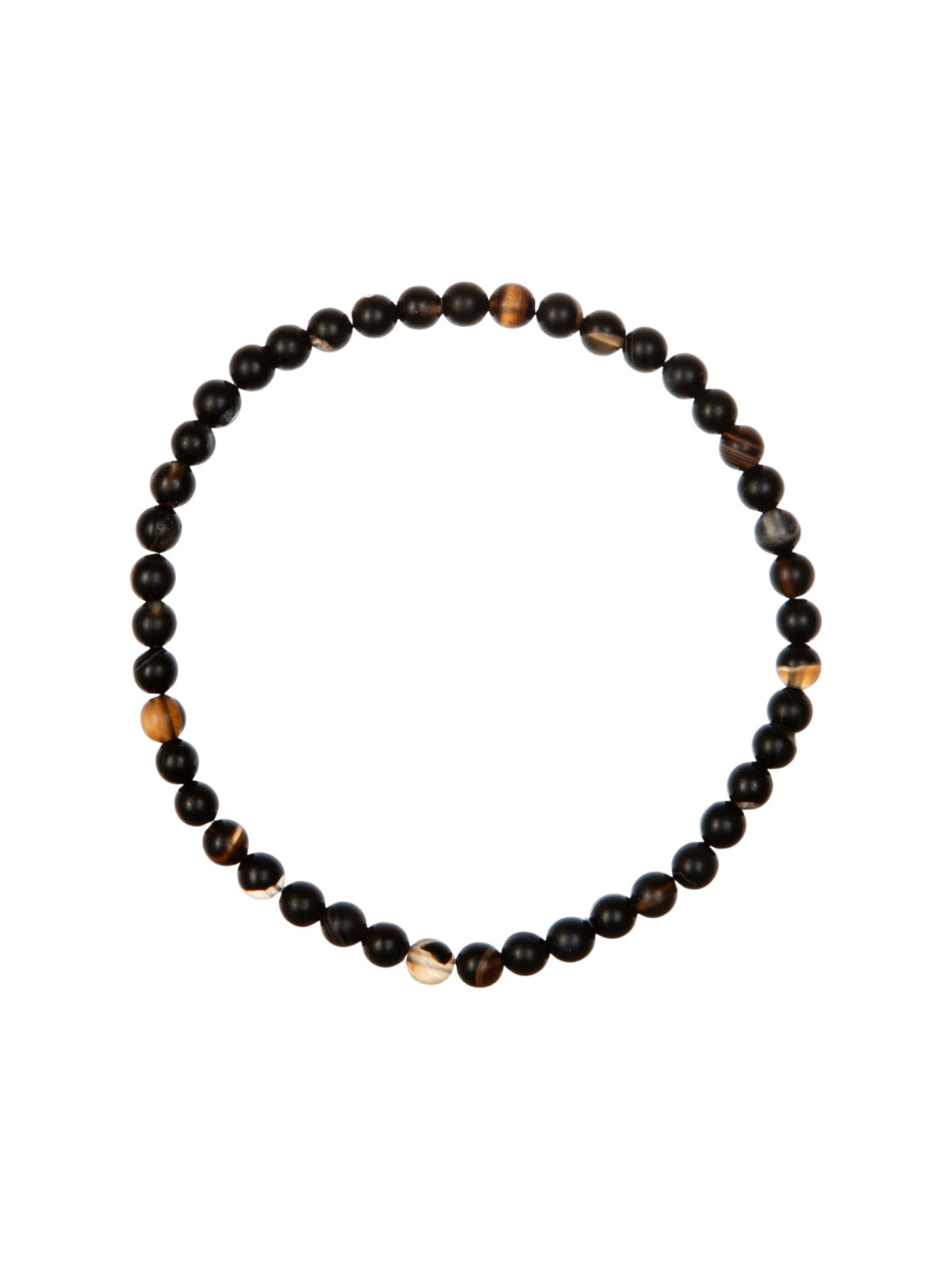 Black Striped Agate Stretch Bracelet B2077-Black Striped Agate - 4MM