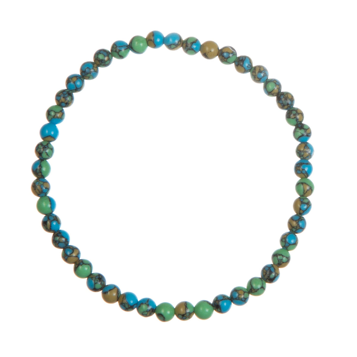 Tricolor Emperor Stone Stretch Bracelet B2111-Tricolor Emperor - 4MM
