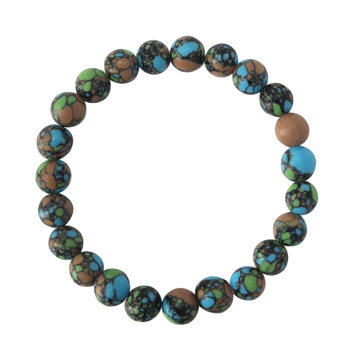 Tricolor Emperor Stone Stretch Bracelet B2111-Tricolor Emperor - 8MM