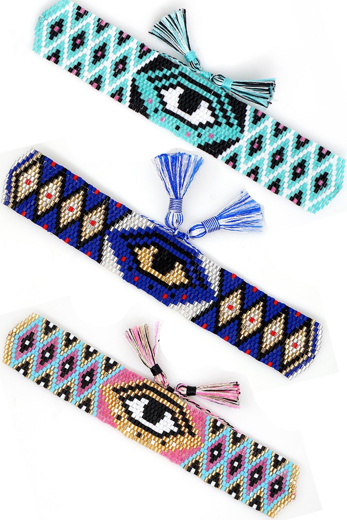 Evil Eye Seed Beads Bracelets B2144