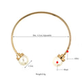 Pearl Alloy Cuff Bracelet B2159