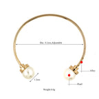Pearl Alloy Cuff Bracelet B2159