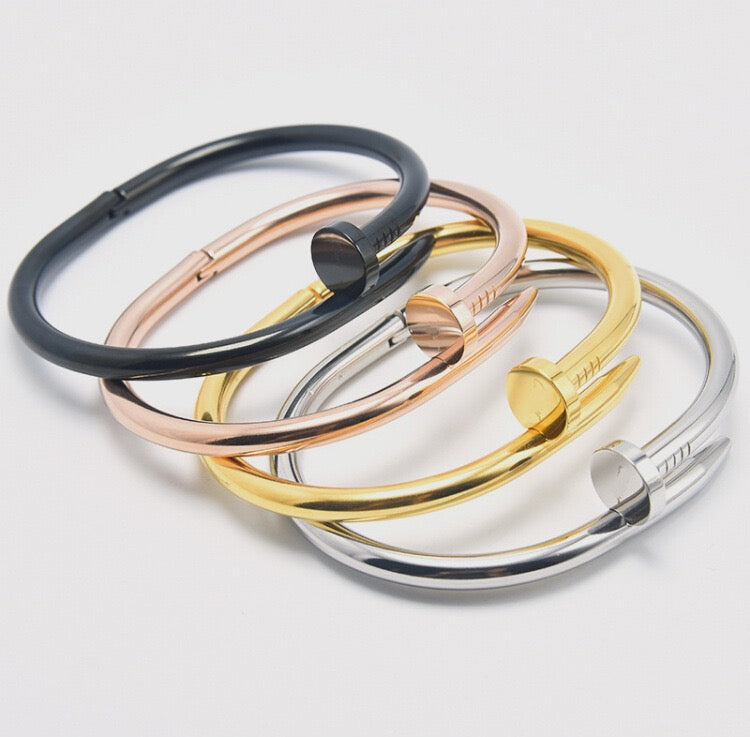 Female Stainless Steel Nail Couple Bracelets B2228-F