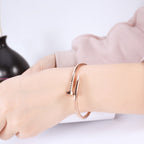 Female Stainless Steel Nail Couple Bracelets B2228-F