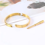 Rhinestone Stainless Steel Bracelets B2229-F