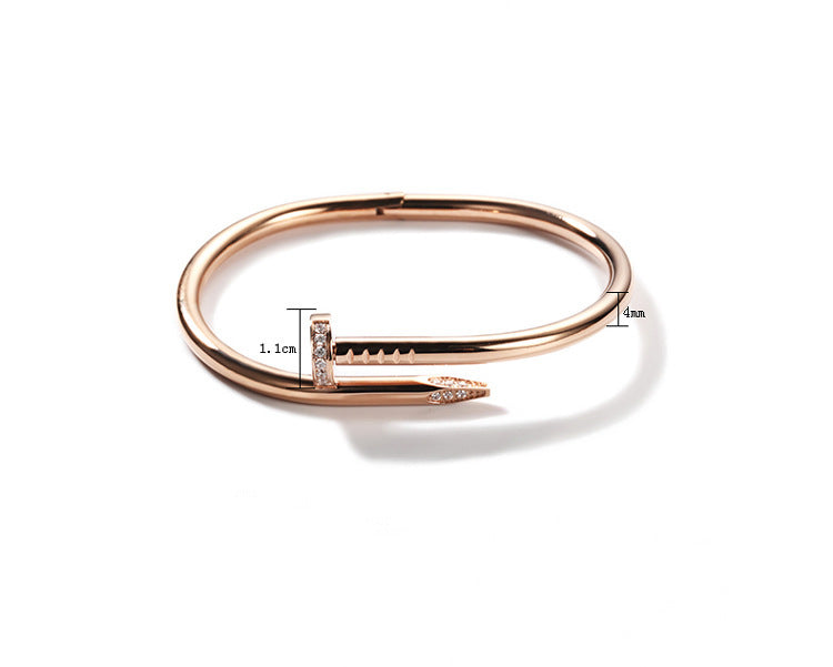 Nail Rhinestone Stainless Steel Bracelets B2239-F