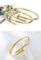 Nail Rhinestone Stainless Steel Bracelets B2239-F